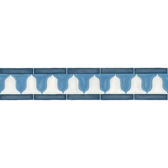 Zellige Border Shades of China blue/White Cole and Son