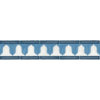 Zellige Border Shades of China blue/White Cole and Son
