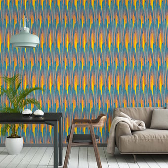 Papier Peint Remige Bleu/Gris Curious Collections