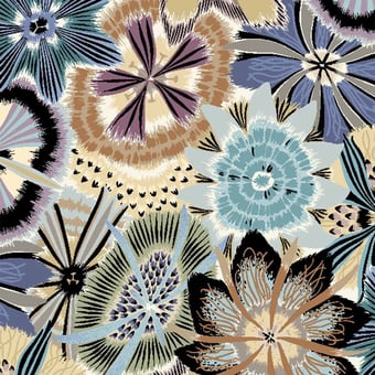 Tela Passiflora Giant Arancio multicolor Missoni Home