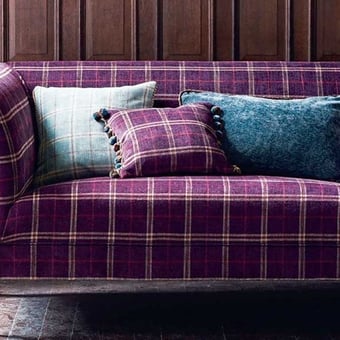 Haddon Check Fabric Woodsmoke Mulberry