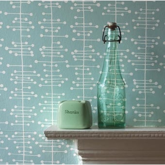 Muscat Small Wallpaper Duck egg blue MissPrint