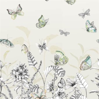 Papel pintado mural panorámico Papillons Birch Designers Guild