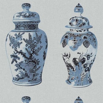 Poterie Wall covering Bleu Flamant