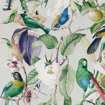 Tropical Birds Panel Green/White/Blue Mindthegap
