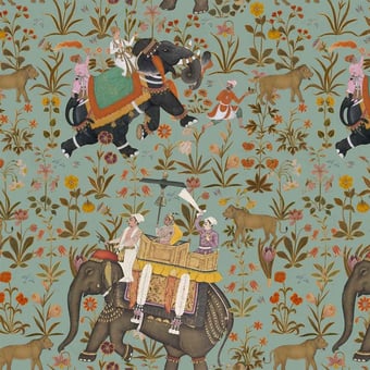 Papel pintado mural panorámico Hindustan Brown/Green/Taupe Mindthegap