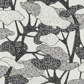 Carta da parati Botany Gris clair Hookedonwalls