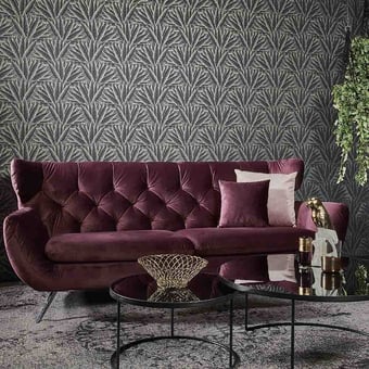 Carta da parati Majestic Noir/Gris Hookedonwalls