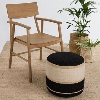 Pouf Kilim 1 Black/Cream Nanimarquina