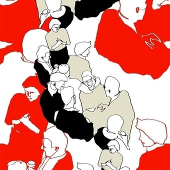 Carta da parati Ystävät Paprika Marimekko