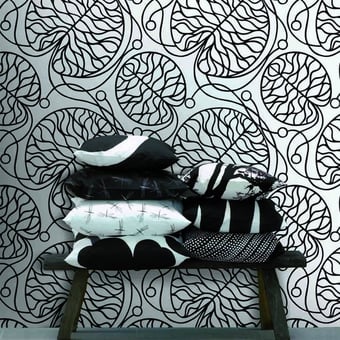 Bottna Wallpaper Noir/Blanc Marimekko