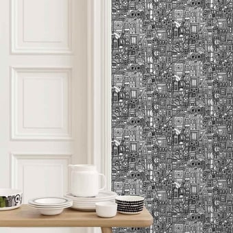 Carta da parati Bubi Noir/Blanc Marimekko