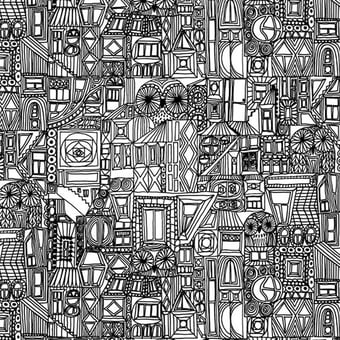 Bubi Wallpaper Noir/Blanc Marimekko