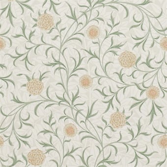 Papier peint Scroll Thyme/Pear Morris and Co