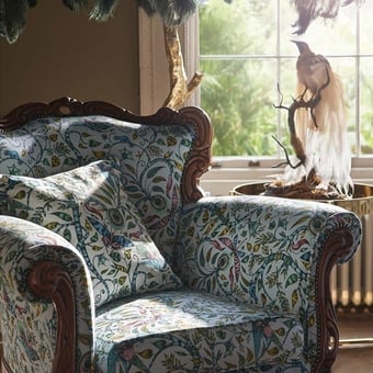 Rousseau Fabric Blue Clarke and Clarke