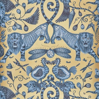 Extinct Wallpaper Blue Clarke and Clarke
