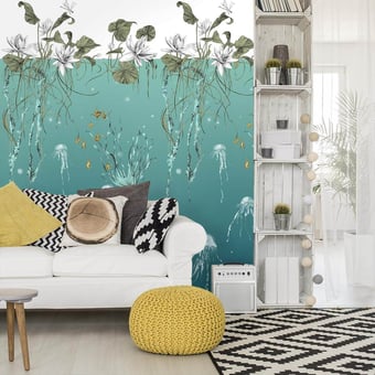 Méduses Gauche Panel Bleu aqua Edmond Petit