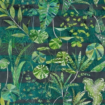 Arjuna Leaf Fabric Viridian Designers Guild