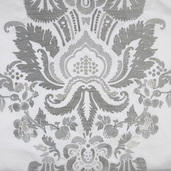 Versailles Embroidered Embroidered Fabric Blanc Nobilis