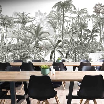 Papel pintado mural panorámico Amazone Gris Isidore Leroy