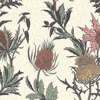 Thistle Wallpaper Jaune/Vert Cole and Son