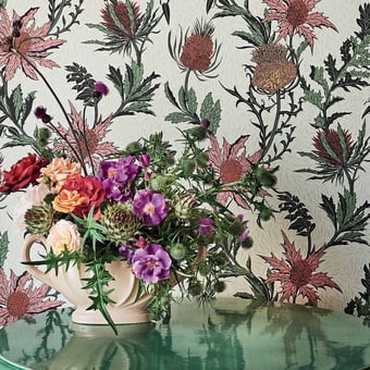 Thistle Wallpaper Jaune/Vert Cole and Son