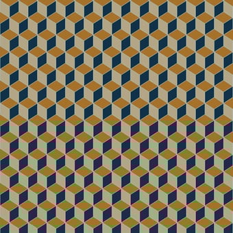 Little Cube Wallpaper Red/Black/Cream M.C. Escher