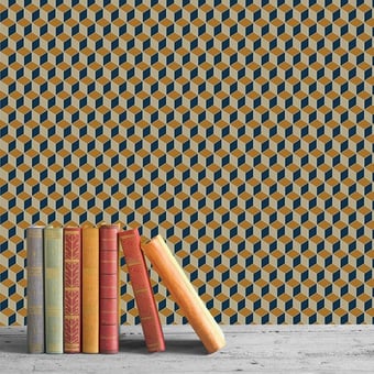 Little Cube Wallpaper Red/Black/Cream M.C. Escher