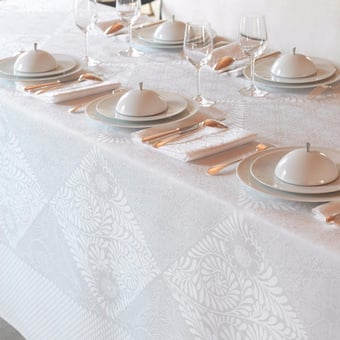 Mantel Bosphore Blanc Le Jacquard Français