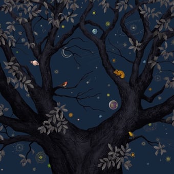 Papier peint panoramique Abracadabra Nuit 200x330 cm - 4 lés Isidore Leroy
