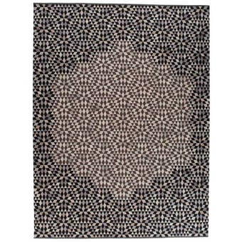 Tappeti Diamond Medallion Black Cream 160x240 cm Golran