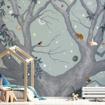 Papel pintado mural panorámico Abracadabra Jour 200x330 cm - 4 tiras Isidore Leroy