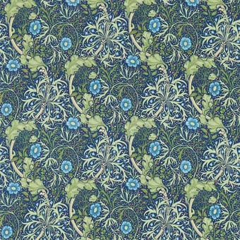 Tissu Morris Seaweed Cobalt/Thyme Morris and Co