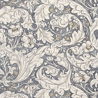 Stoff Pure Bachelors Button Print Horned Poppy Grey Morris and Co
