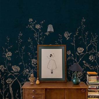 Papel pintado mural panorámico Chinoiserie 2.0 Blue Coordonné