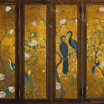 Papier peint panoramique Edo Screen Floral Gold Coordonné