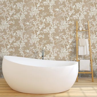 Marlowe Floral Wallpaper Mother of Pearl Ralph Lauren