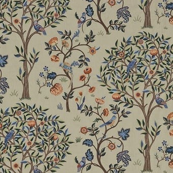 Stoff Kelmscott Tree Russet/Forest Morris and Co