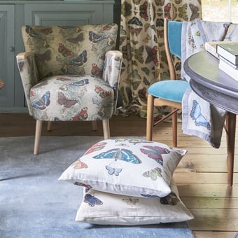 Tessuto Butterfly Thistle Linen John Derian