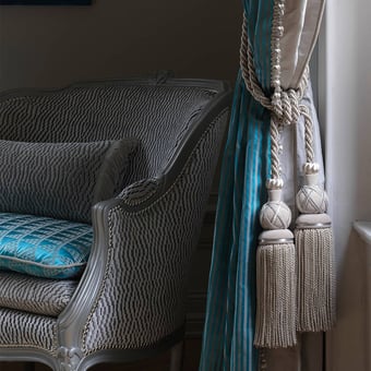 70 mm Scarlett bullion Fringe Gris perle Houlès