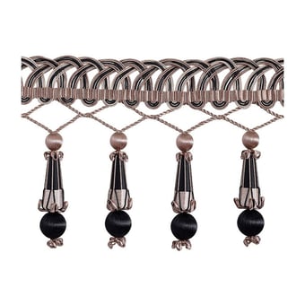 14 cm Palladio beaded Fringe Beige Houlès