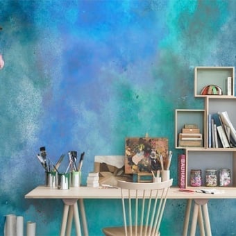 Papel pintado mural panorámico Color Clouds Bleu Rebel Walls