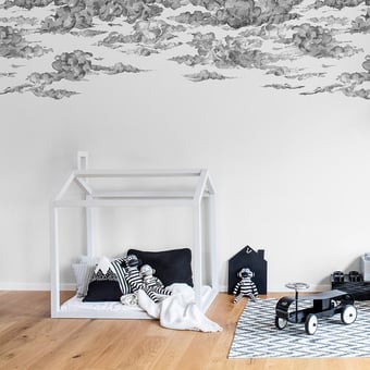 Papel pintado mural panorámico Cotton Skies Black Rebel Walls