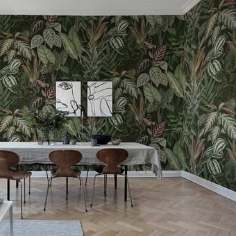 Papel pintado mural panorámico Mischievous Monkeys Verdant Rebel Walls