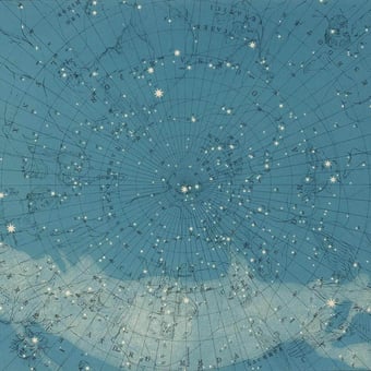 Papel pintado mural panorámico Atlas Of Astronomy Bleu Rebel Walls
