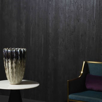 Bois Brûlé Wallcovering Gris argenté Nobilis