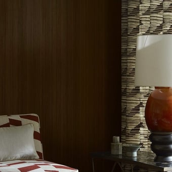 Noyer Cannele Wallcovering Chocolat Nobilis