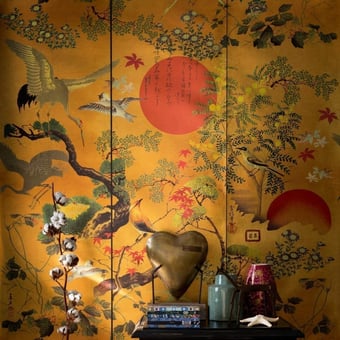 Papel pintado mural panorámico Byobu Metallic Metallic Mindthegap