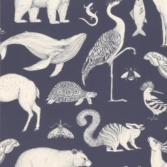 Papel pintado Animals Dark blue Ferm Living