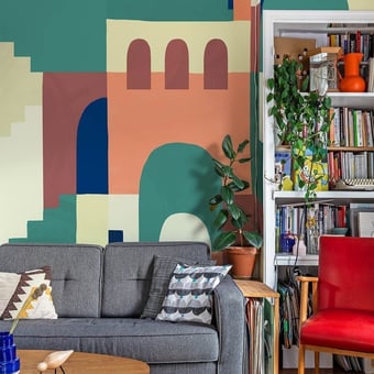 Papel pintado mural panorámico Architopie Rose Coordonné